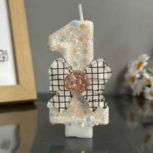 1 Pc Birthday Number Candles, White Butterfly Birthday Candles, Cake Candles, Cake Decorations, Suitable For Anniversary Celebration Items - Multicolor - View 1