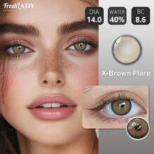 FRESH LADY Kính áp tròng Freshlady 1 cặp 14.00mm, màu nâu/xám/xanh tự nhiên, mềm mại và thoải mái, phù hợp cho trang điểm mắt và sử dụng hàng ngày. - 0 - Xem 8