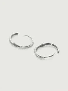 Khuyên tai vòng nhỏ sang trọng, tối giản, mạ vàng 18K, bạc sterling 925, đính đá Zirconia, thích hợp cho bé gái. - Hoa tai vòng Zircon - Xem 10