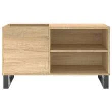 Meuble à disques vidaXL Chêne Sonoma 85x38x48 cm Matériau à base de bois - Tabac - Voir 4