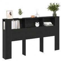vidaXL Testiera Armadio effetto rovere nero 180 x 18,5 x 102,5 cm - nero - Visualizzare 1