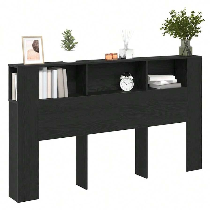 vidaXL Testiera Armadio effetto rovere nero 180 x 18,5 x 102,5 cm - nero - Visualizzare 1