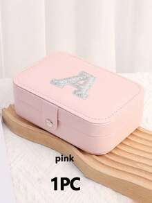 1pc Dual Layer Jewelry Box, A-Z Letter Sticker Decor Large Capacity Jewelry Storage Box, Jewelry Display Tray, Necklace, Earring, Jewelry And Accessory Organizer, White Minimalist Compartment Jewelry Stand, Anti-Dust Anti-Oxidation, Compact Portable Jewelry Box, Travel Jewelry Pouch, Small Ring Earring Jewelry Box, Suitable For Earrings, Necklaces, Rings, Portable, Spacious, Buckle, Lipstick, Watch, Women Gifts, Girls, Girlfriend, Christmas, Halloween, New Year