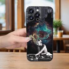 DJ Operator Figure Design,  Creative Angel Eye TPU Phone Case For Men And Women, Comfortable Grip, Shockproof And Anti-Fouling Soft TPU Protective Cover For Apple  Series Up To  17/17 Pro/17 Air/17 Pro Max,  Antifouling Cover - 黑色 - 查看 8