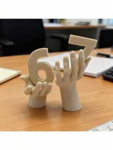 3D打印手形摆件，手持数字67，创意家居装饰配件，适用于桌面、办公室，完美礼物 - 彩色 - 查看 5