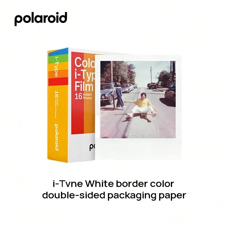 Polaroid Film instan retro eksklusif i-type, gradasi warna sinematik, keluaran stabil dengan suasana nostalgia, inspirasi kreatif tak pernah menunggu. - Kertas foto berwarna tipe I (kemasan ganda) (bingkai putih) - View 1
