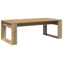 Table basse vidaXL en chêne artisanal 102 x 50 x 35 cm, matériau à base de bois - Tabac - Voir 4