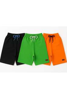 Kit With 3 Bermuda Shorts For Boys - Cotton Sweatshirt - Assorted Kit With 3 Different Colors - Multicolor - View 1