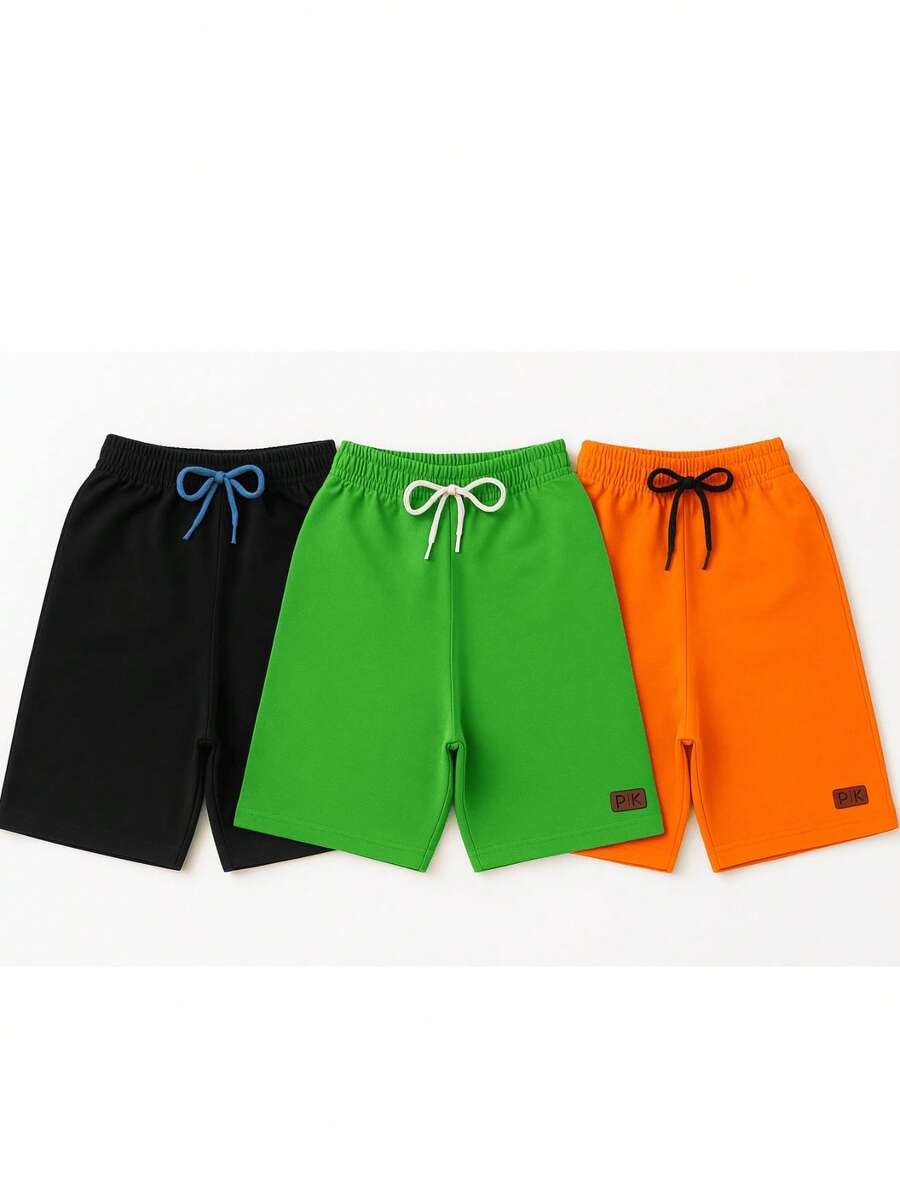 Kit With 3 Bermuda Shorts For Boys - Cotton Sweatshirt - Assorted Kit With 3 Different Colors - Multicolor - View 1