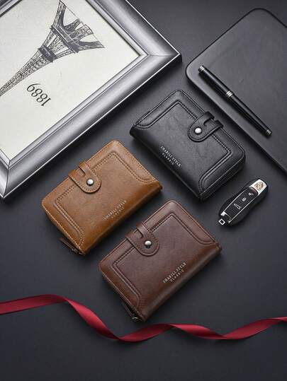 新款男士钱包，拉链零钱包短款钱包，送给男友/父亲的礼物