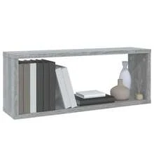 Prateleiras cúbicas vidaXL, 2 peças, cinza Sonoma, 60x15x23 cm, material à base de madeira. - Cinza - Ver 7