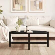 Table basse vidaXL noire 118 x 63 x 45 cm en pin massif - Noir - Voir 2