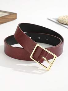 这款时尚方形扣女士腰带，百搭实用，可搭配牛仔裤、休闲裤和连衣裙。优雅的纯色设计，是休闲和通勤装扮的理想之选，也是学院风的完美配饰，更是馈赠佳品。 - 彩色 - 查看 14