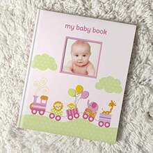 Lil Peach 5 Years Baby Memory Book, libro de recuerdos para bebé, diario de hitos y fotos, lunares de confeti rosa y melocotón(Jungle Jane Baby Book) - Multicolor - Ver 2