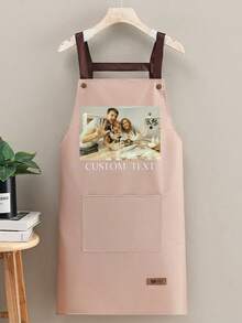 1pc Customized Apron, Suitable For Dad, Father, Men, Women, Can Customize Text And Logo, Chef Cooking Kitchen Apron, Personalized Waterproof Kitchen Apron, Can Customize Logo And Name, Chef Cooking Apron, Perfect Gift For Mom, Husband, Girlfriend, Boyfriend, Father's Day, Valentine's Day, Mother's Day, Birthday, Anniversary, Graduation, Wedding, Unique And Thoughtful. - Multicolor - View 3
