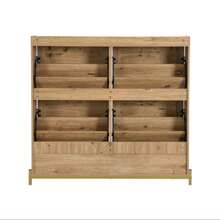 Elegante Schuhschrank aus Holz mit Rattantüren – 4 Türen, Metallrahmen und oberes Regal für stilvolle und übersichtliche Aufbewahrung. - Colore naturale - Visualizzare 7