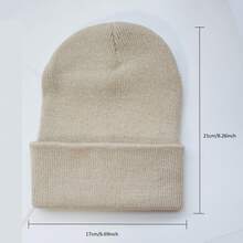 Winter Hat Unisex New Knitted Cute Hat Autumn Warm Brimless Hat Men's Casual Hat - 酒紅色 - 查看 2