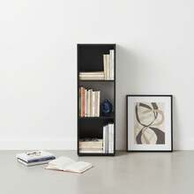 Ecommerc3 MOBLEKIT | Modular Wooden Shelves With Different Compartments And Door Options, Bookcases And Storage Furniture For Bedroom, Kitchen Or Entryway - Negro - 3 Comp | 31*29.7*91.2cm - View 7