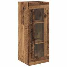 Armoire murale vidaXL en bois recyclé, 34,5 x 34 x 90 cm, bois d'ingénierie et verre - Tabac - Voir 3