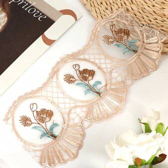 15 Stück/Set Neue Mode Mesh Bestickter Spitzenbesatz, geeignet für Kleidung, Kragen, Dekoration DIY, handgemachtes Puppen Stickerei Zubehör