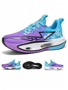 Plus Size Men's Carbon Plate Professional Running Shoes, Popcorn Sole, Thick Dual-Sided Sports Shoes For Outdoor Running, Autumn/Winter