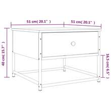 Tavolino da caffè vidaXL nero 51x51x40 cm Materiale a base di legno - nero - Visualizzare 3