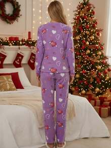 Set De 2 Pijamas Afelpadas Mujer Polar Pantalón Sudadera Ropa Invierno - Graphite - Ver 7