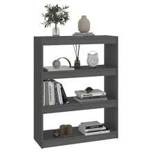 Libreria/divisorio vidaXL grigio, 80x30x103,5 cm, in legno massello di pino. - Grigio - Visualizzare 1