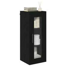 Mobiletto a muro vidaXL, effetto rovere nero, 34,5 x 34 x 90 cm - nero - Visualizzare 1