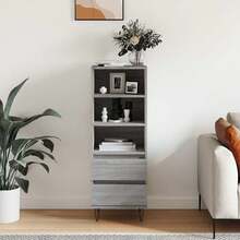 vidaXL Credenza alta grigia Sonoma 40x36x110 cm Materiale a base di legno - Grigio - Visualizzare 2