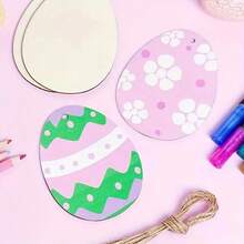 未上色的空白木制蛋形木块，DIY 彩绘木制工艺彩蛋，适用于情人节、复活节、家居装饰 - 彩色 - 查看 7