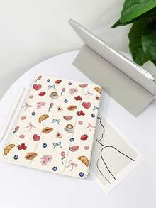 1pc Minimalist Butterfly & Fruit Pattern Tablet Protective Case, Compatible With Apple IPad 10.2", IPad Pro 11" 2021/2020/10th Gen, IPad Mini 4/5/6, IPad (A16) 11" 11th Gen 2025, Galaxy Tab A8 10.5" 2022, With Pencil Slot, Anti-Drop, Tablet Stand, Auto Sleep/Wake - Multicolor - View 4