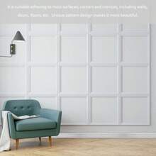 zxr iplusmile - Juego de 2 molduras de pared para despegar y pegar bordes de pared autoadhesivos 3D base de espuma flexible moldura de techo para bordes de espejo líneas de para decoración del125 - blanco - Ver 7