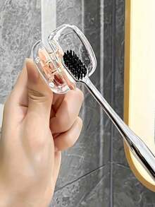 2/4pcs Toothbrush Head Protector Covers, Essential For Health, Easy Open And Close Design, Suitable For Home, Travel, Bathroom, Office, Keeps Toothbrush Clean And Hygienic, Portable Plastic Material - Multicolor - View 6