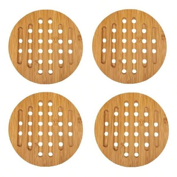 Mimo Style Kit 4 Descanso de Panela Redondo Ecokitchen 15cm Mimo – Bambu  BM19138  2543