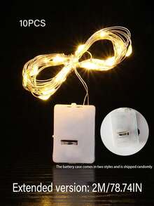 LED灯串，40英寸LED灯串，3种灯光模式，闪烁仙女灯，适用于蛋糕、花束、礼物惊喜装饰，适合万圣节、感恩节、秋季、婚礼派对、生日派对、礼品包装 - 彩色 - 查看 17