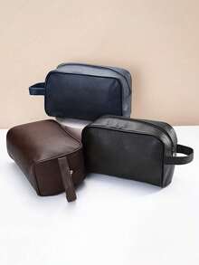 Men's Waterproof Travel Toiletry Organizer Bag, PVC Embossed Cosmetic Bag, Portable Makeup Organizer, Men's Zipper Handbag Valentine'S Day - Multicolor - View 2