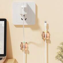 2/3pcs Cute Desktop Cable Organizer, Self-Adhesive Wire Clips, No Drill Cable Clips, Space Saving, For Power Cords, Headphones, Charging Cables, Suitable For Desk, Nightstand, Wall, Car, Dorm, Office - Multicolor - View 9