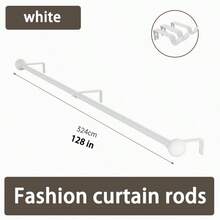 1pc Black/White/Gold Stainless Steel Shower Curtain Rod, Curtain Rod, Roman Rod, Sunshade Curtain Rod, Suitable For Bathroom Shower Curtains, Bedroom And Living Room Windows. - Multicolor - View 11