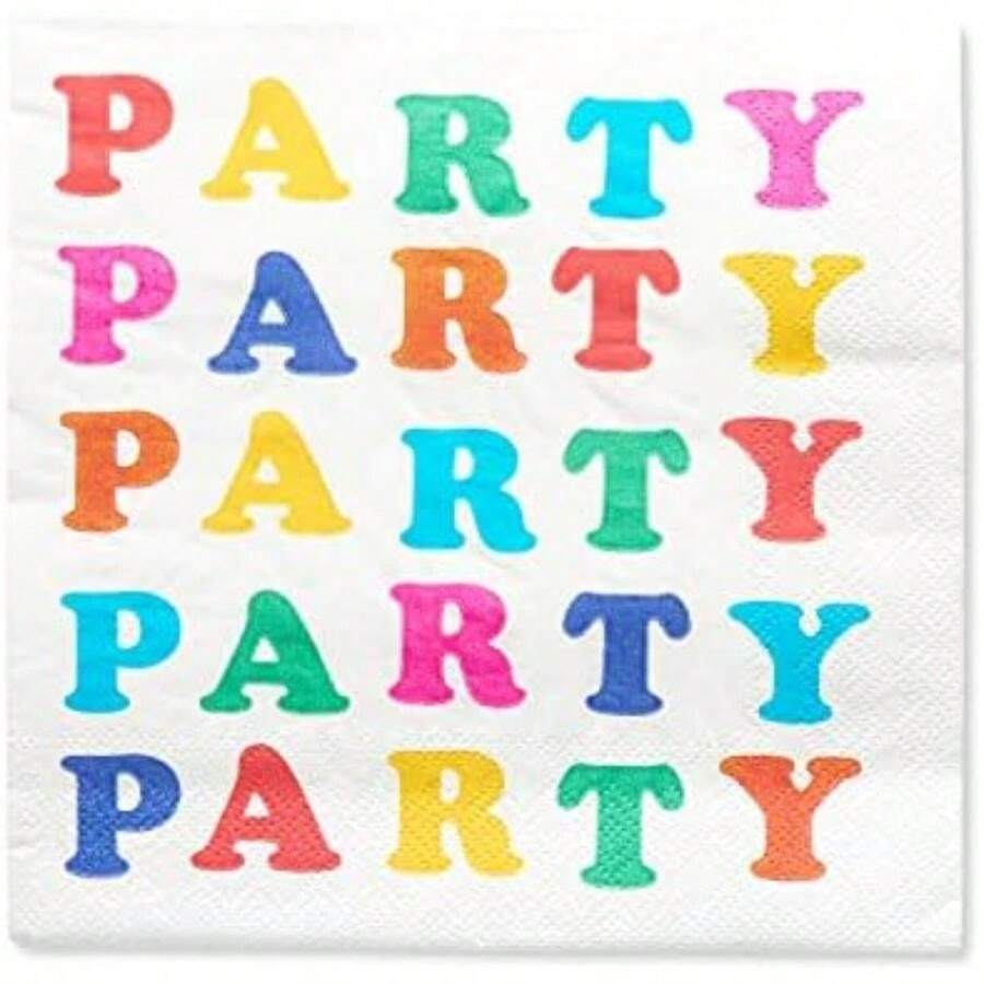 American Greetings Rainbow Party Supplies, platos de postre (36 unidades)(Lunch Napkins) - Multicolor - Ver 1