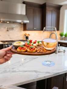 定制托盘，个性化雕刻迷你木托盘，婚礼冷盘礼盒（可刻姓氏），带酒瓶架，定制雕刻迷你木托盘，激光雕刻，木质咖啡托盘，餐盘，茶具托盘，适用于家居装饰、餐饮、宴会和特殊活动，创意礼品/生日/情人节/乔迁/婚礼/父亲节礼物 - 彩色 - 查看 5