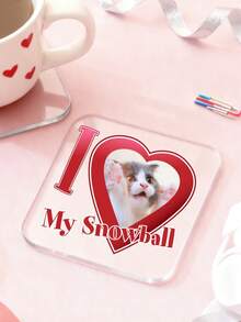 1/3/5pcs Customized Acrylic Name Photo Coasters, Drink Coasters, Personalized Coasters, Valentine's Day Gift, Birthday Gift, Drink Coasters, Personalized Coasters, Wedding Souvenirs, 9.5x9.5cm Personalized Acrylic Memorabilia, Anniversary Gift - Multicolor - View 10