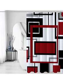 Bộ 1/4 rèm tắm in họa tiết hình học, cao cấp, thanh lịch, dễ lắp đặt, phù hợp trang trí nhà cửa, kèm 12 móc treo. Rèm cửa sổ bồn tắm bằng vải polyester, vách ngăn phòng tắm, trang trí phòng, có thể giặt máy. - Nhiều màu - Xem 19