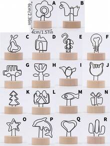 1 pièce Nouveau marque-page créatif de style japonais, support en bois porte-carte de visite rétro, pince à message, accessoire de décoration d'intérieur, pince photo, cadeau idéal pour la Saint-Valentin, le Nouvel An, le petit ami, les parents et la rentrée scolaire - Multicolore - Voir 3