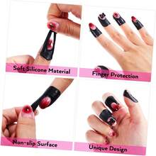 10pcs/Sheet U-Shaped Nail Polish Protector Stickers, One-Time Use Nail Art Stickers To Prevent Polish Overflow - Black - View 6