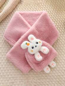 1pc Cute Carrot Rabbit Crossover Plush Super Soft Neck Warmer Scarf For Children Aged 9-16, Suitable For Daily Wear, School, Outings, Outdoor, Photography, Christmas, Parties, Fashion Versatile Maillard Color Kids Accessory - Multicolor - View 14