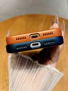 Luxury Aurora Laser Matte Magnetic Phone Case Compatible With IPhone 17 Promax 17 Pro 17 16 Pro Max 16 Pro 16 15 Pro Max 15 Pro 15 14 Pro Max 14 Pro 13 Wireless Charging Anti-Drop Frame Shockproof Back Cover ﻿ - Orange - View 7