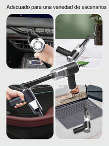 4 piezas Aspiradora inalámbrica portátil con soplador incorporado, aspiradora compacta para automóviles y pequeña aspiradora para computadoras, potencia de succión de 5000Pa. Ideal para uso en el hogar, limpieza de oficinas, eliminación de pelo de mascotas y viajes. Incluye múltiples accesorios. - 4 piezas - Ver 11