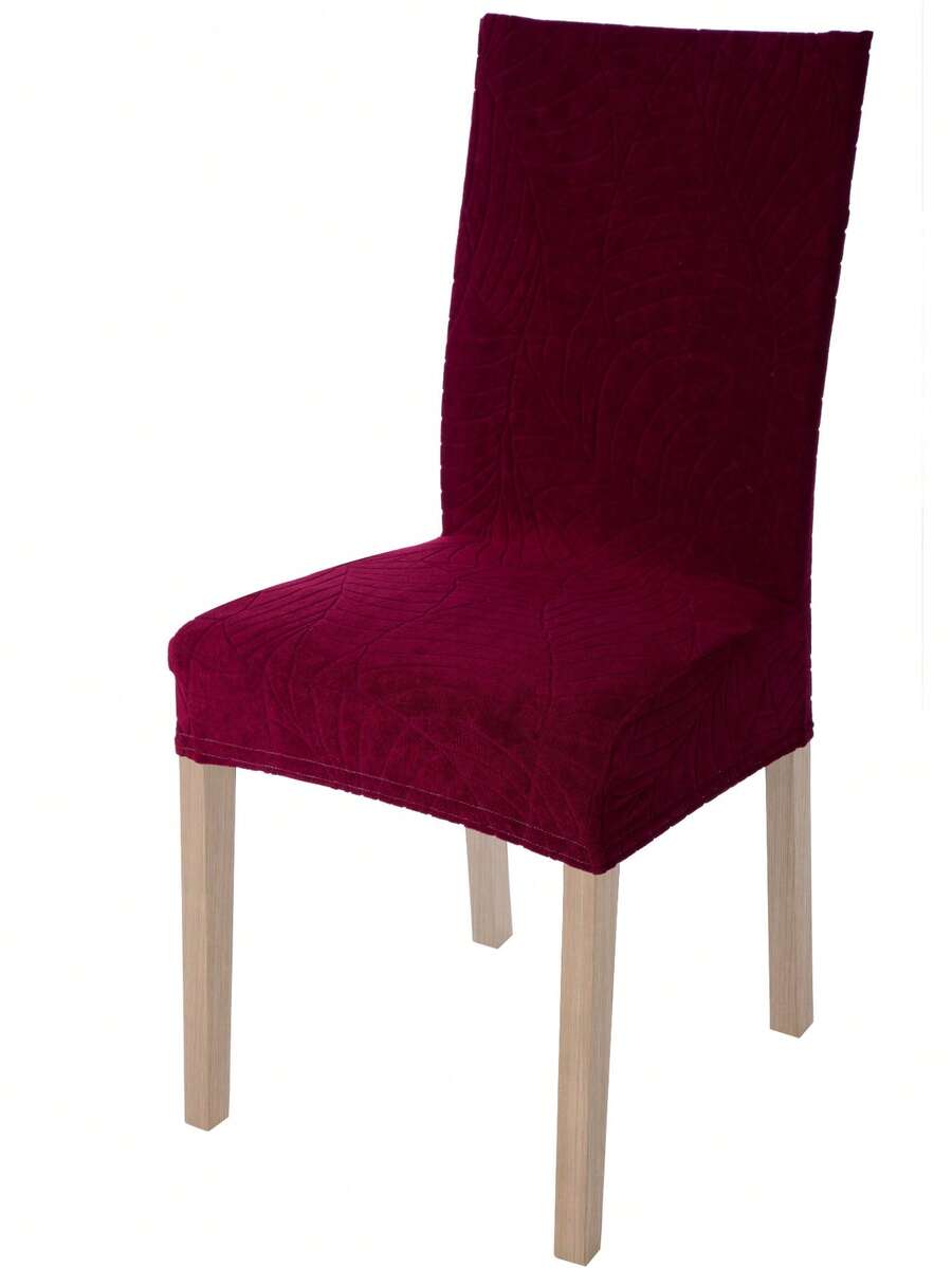 VISTE TU HOGAR FUNDA ELÁSTICA PARA SILLA CON RESPALDO IMPERMEABLE,DISEÑO DE HOJAS TEXTURA ELEGANTE AJUSTE COMPLETO Y DECORACIÓN RENOVADORA PARA COMEDOR Y SALÓN, DISPONIBLE EN 5 COLORES PACK 1 - Burdeos - Ver 1