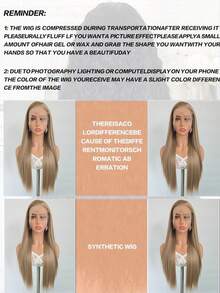 Women's Long Ombre Lace Front Wig, Mixed Brown And Gold Color